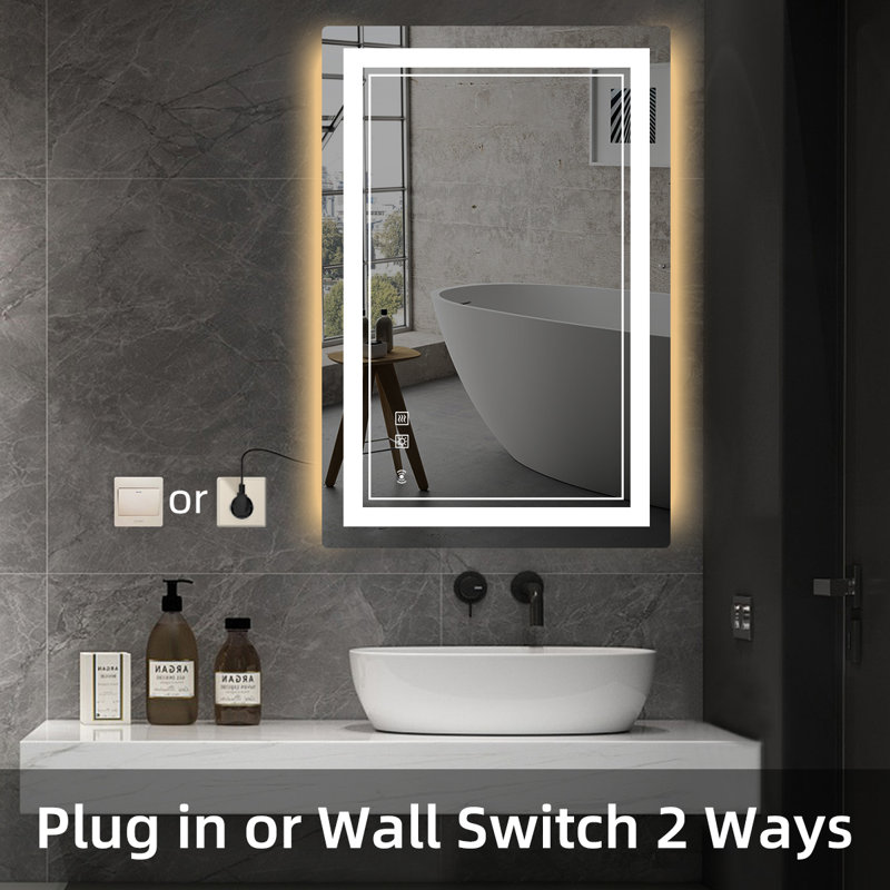 Orren Ellis Modern & Contemporary Lighted Fog Free Bathroom / Vanity